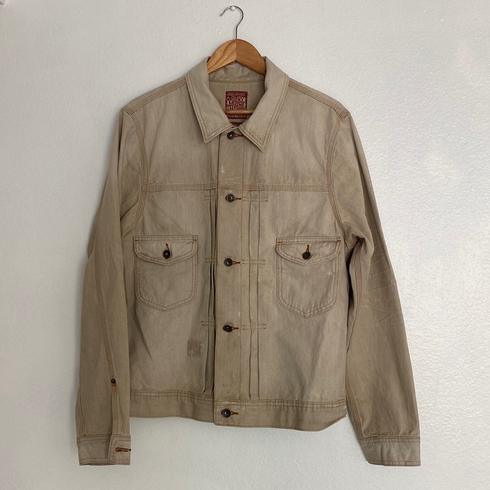 Lucky Legend jean jacket tan color way size Large